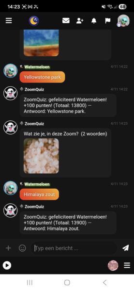 ZoomQuiz kamer bij ChatVibes